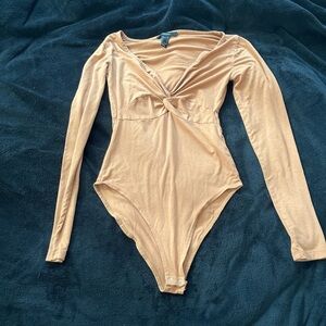 Elegant Tan Long Sleeve Bodysuit